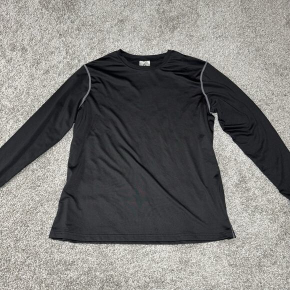 Silkworld Men's XL Sports Tight Long Sleeve Gym Top Black - Picture 1 of 7